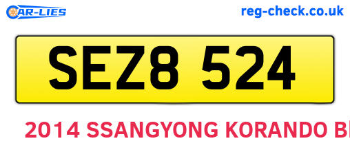 SEZ8524 are the vehicle registration plates.