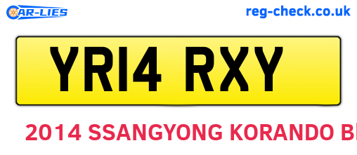 YR14RXY are the vehicle registration plates.