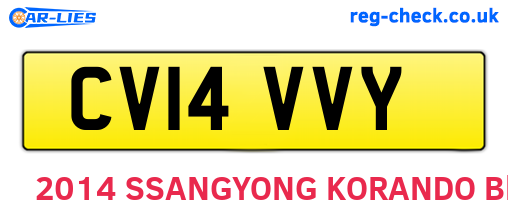CV14VVY are the vehicle registration plates.