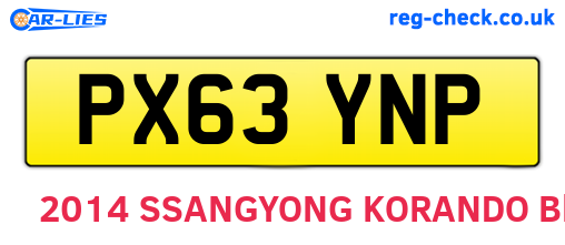 PX63YNP are the vehicle registration plates.