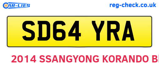 SD64YRA are the vehicle registration plates.