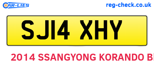 SJ14XHY are the vehicle registration plates.