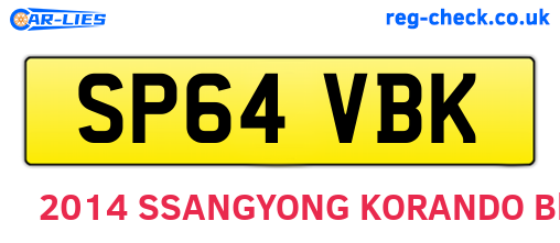 SP64VBK are the vehicle registration plates.