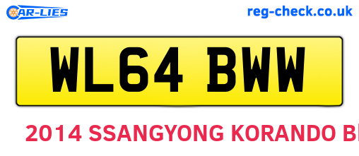 WL64BWW are the vehicle registration plates.