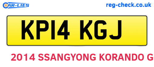 KP14KGJ are the vehicle registration plates.