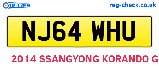 NJ64WHU are the vehicle registration plates.