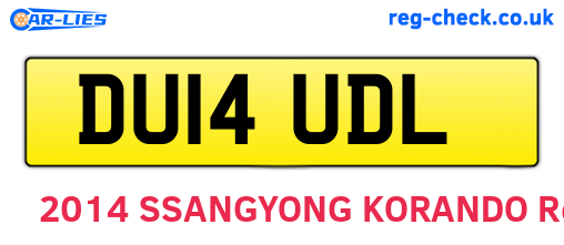 DU14UDL are the vehicle registration plates.
