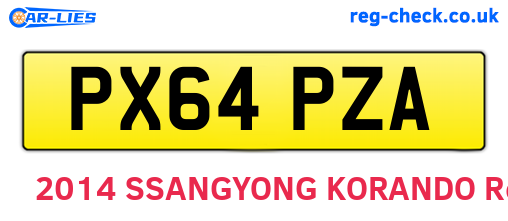 PX64PZA are the vehicle registration plates.