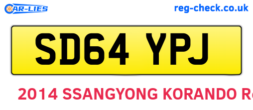 SD64YPJ are the vehicle registration plates.