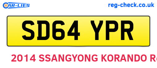 SD64YPR are the vehicle registration plates.