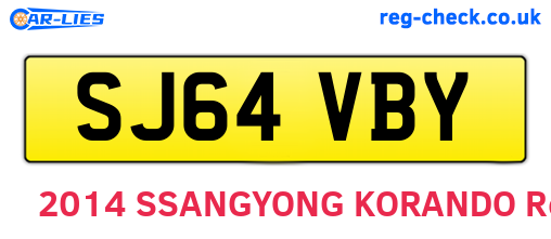 SJ64VBY are the vehicle registration plates.