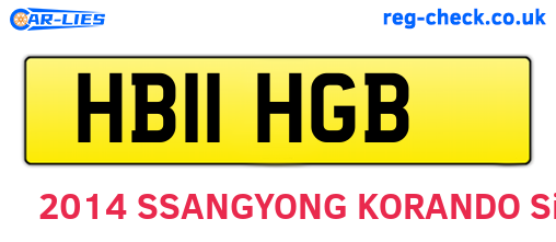 HB11HGB are the vehicle registration plates.