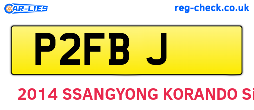 P2FBJ are the vehicle registration plates.