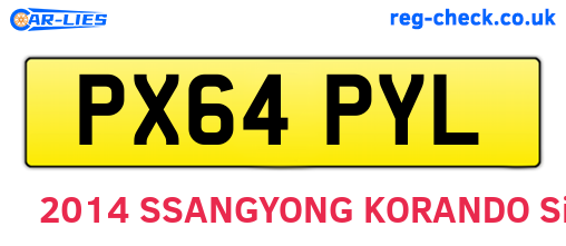 PX64PYL are the vehicle registration plates.