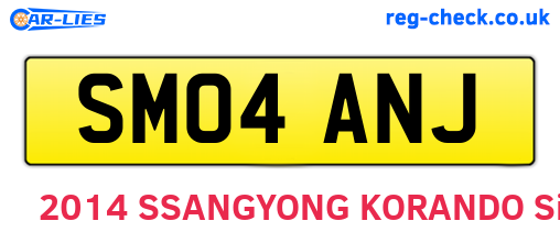 SM04ANJ are the vehicle registration plates.