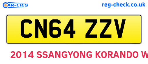 CN64ZZV are the vehicle registration plates.