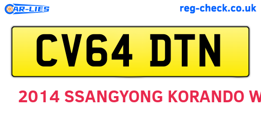 CV64DTN are the vehicle registration plates.