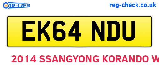 EK64NDU are the vehicle registration plates.