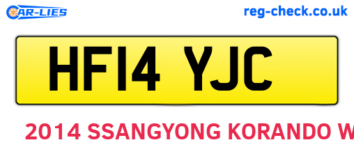 HF14YJC are the vehicle registration plates.