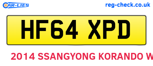 HF64XPD are the vehicle registration plates.