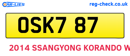 OSK787 are the vehicle registration plates.