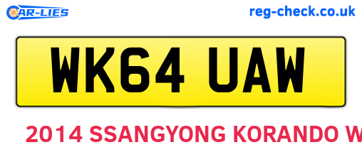 WK64UAW are the vehicle registration plates.
