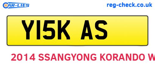 Y15KAS are the vehicle registration plates.