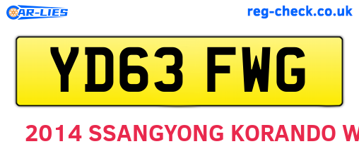 YD63FWG are the vehicle registration plates.
