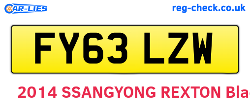 FY63LZW are the vehicle registration plates.