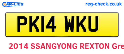PK14WKU are the vehicle registration plates.