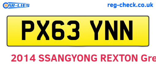 PX63YNN are the vehicle registration plates.