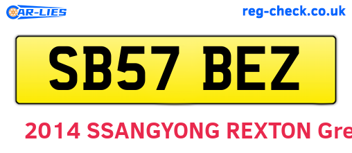 SB57BEZ are the vehicle registration plates.