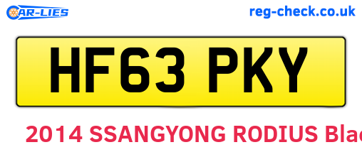 HF63PKY are the vehicle registration plates.