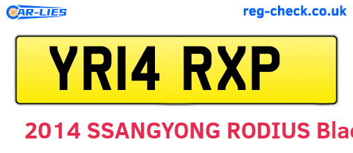 YR14RXP are the vehicle registration plates.