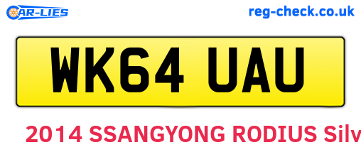 WK64UAU are the vehicle registration plates.