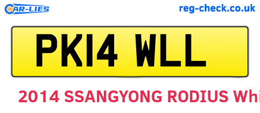 PK14WLL are the vehicle registration plates.
