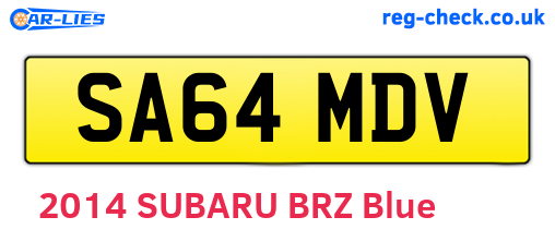 SA64MDV are the vehicle registration plates.