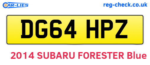 DG64HPZ are the vehicle registration plates.