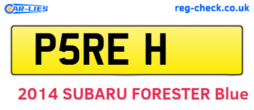 P5REH are the vehicle registration plates.