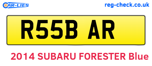 R55BAR are the vehicle registration plates.