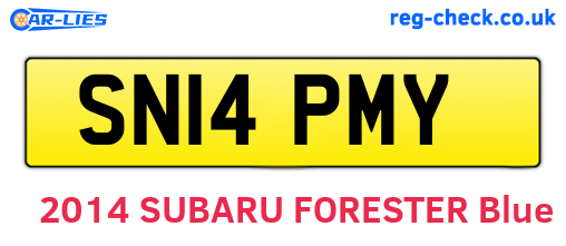 SN14PMY are the vehicle registration plates.