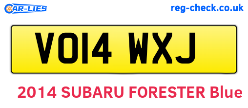 VO14WXJ are the vehicle registration plates.