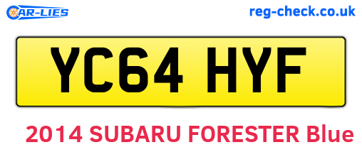 YC64HYF are the vehicle registration plates.