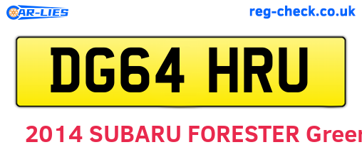 DG64HRU are the vehicle registration plates.