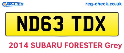 ND63TDX are the vehicle registration plates.