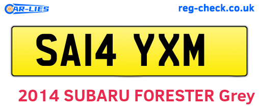 SA14YXM are the vehicle registration plates.