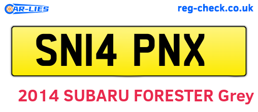 SN14PNX are the vehicle registration plates.