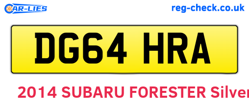 DG64HRA are the vehicle registration plates.