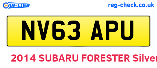 NV63APU are the vehicle registration plates.