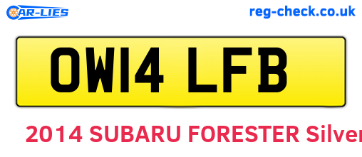 OW14LFB are the vehicle registration plates.